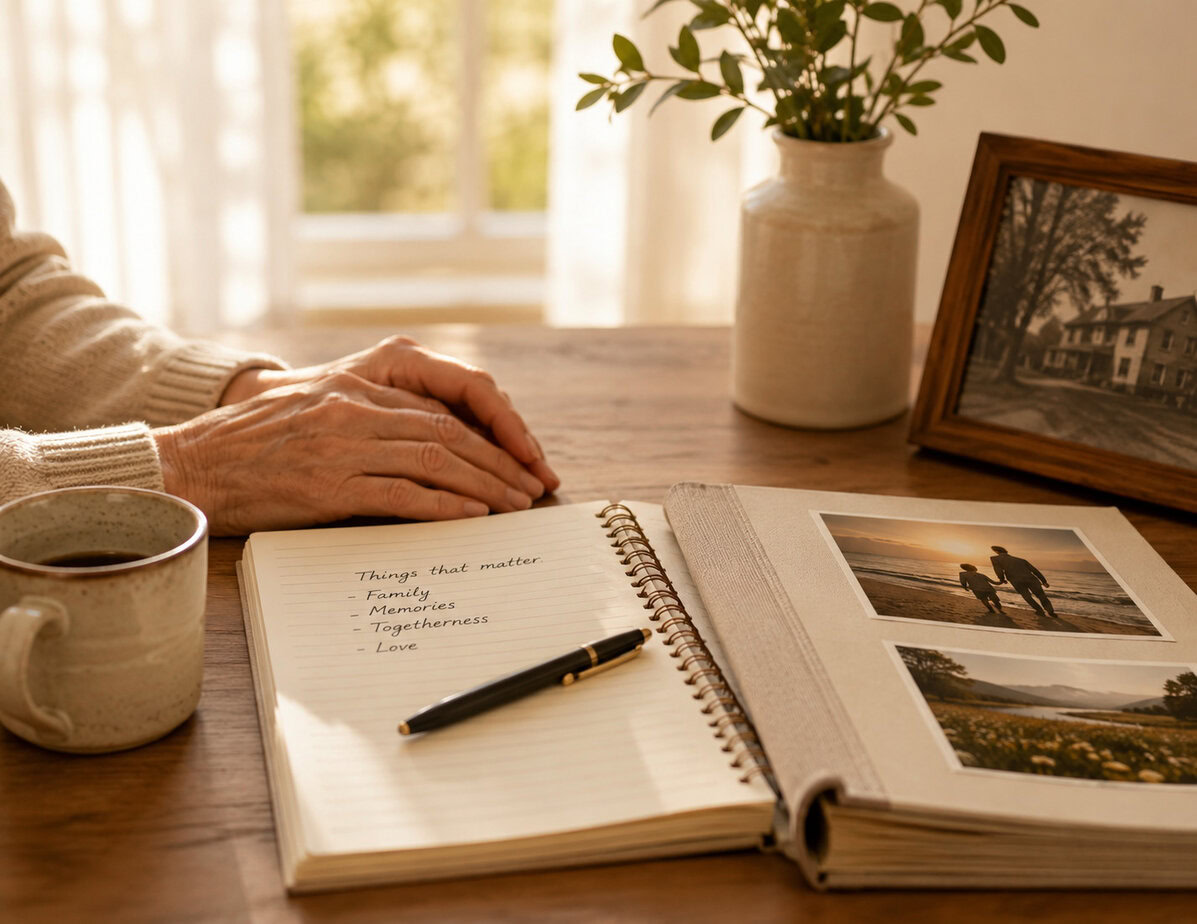 A thoughtful moment while planning ahead